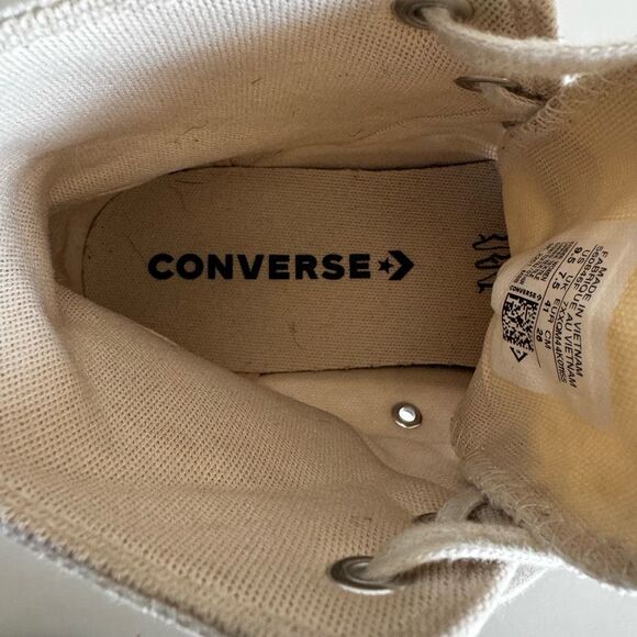 Converse White Chuck Taylor All Stars High Top Platform Sneakers Size 9.5 - Picture 8 of 11